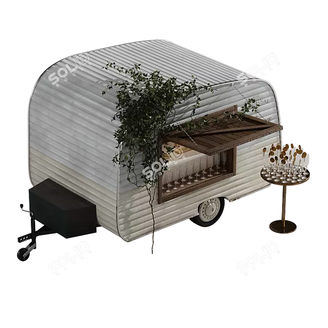 Champagne Truck: Stylish Mobile Bar 3D model image 7