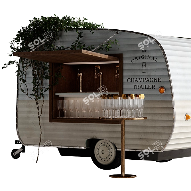 Champagne Truck: Stylish Mobile Bar 3D model image 9