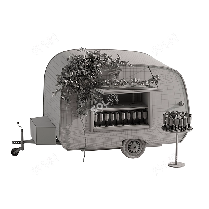 Champagne Truck: Stylish Mobile Bar 3D model image 10