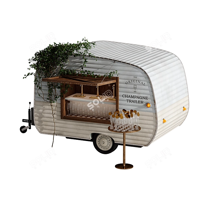 Champagne Truck: Stylish Mobile Bar 3D model image 11