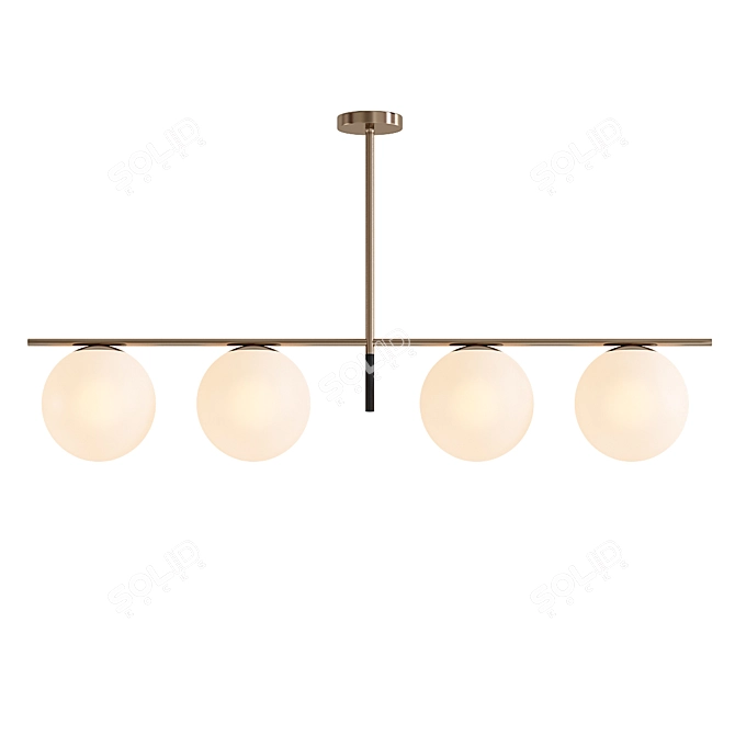 Scandi Globe Linear Chandelier 3D model image 1