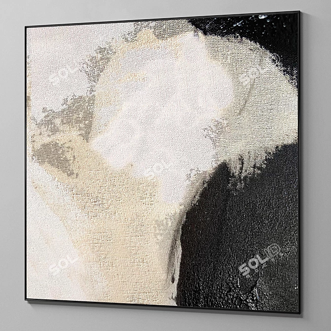 Abstract Plaster Photo Frame Set 3D model image 5