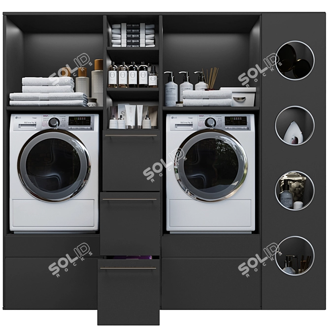 Laundry Essentials Set 3D model image 1