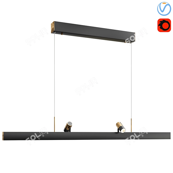 Sleek Ø 120cm Design Lamp 3D model image 1