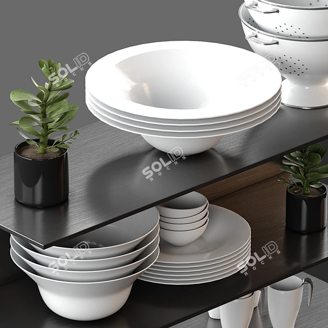Kitchenware Accent Set: High-Quality, Stylish & Versatile 3D model image 4