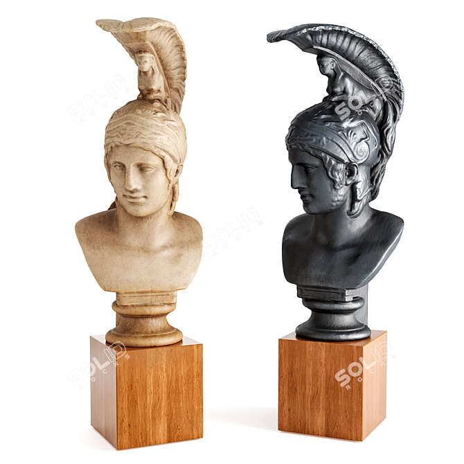 Cosmic Mars: Marble Sculpture 3D model image 1