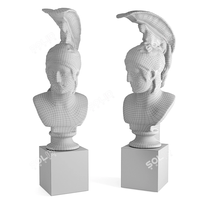 Cosmic Mars: Marble Sculpture 3D model image 5