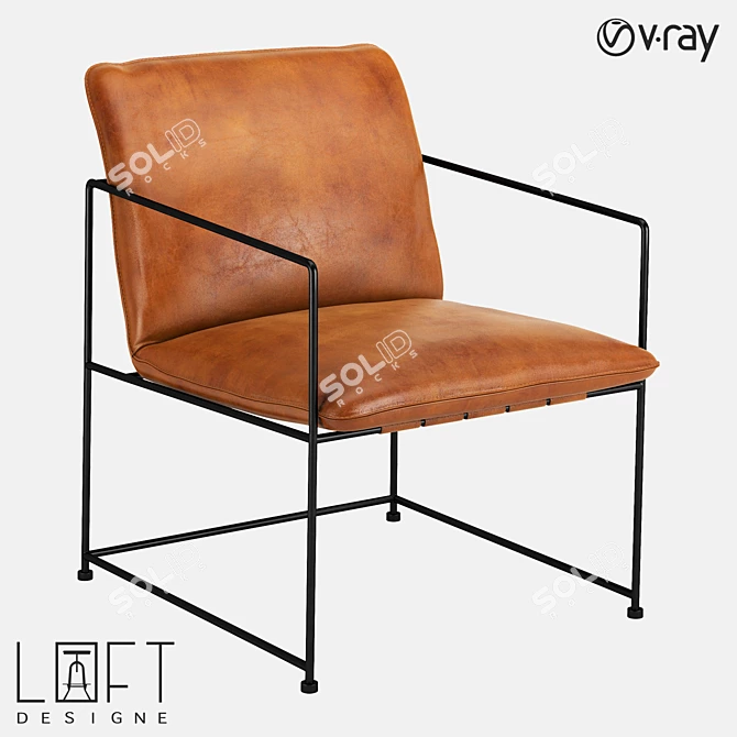 Metallic Leather Chair LoftDesigne 3D model image 1