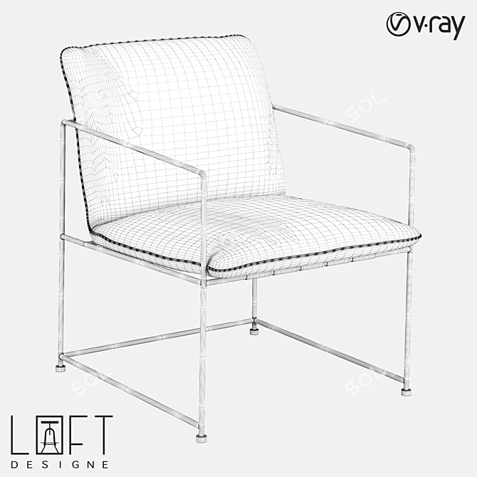 Metallic Leather Chair LoftDesigne 3D model image 2