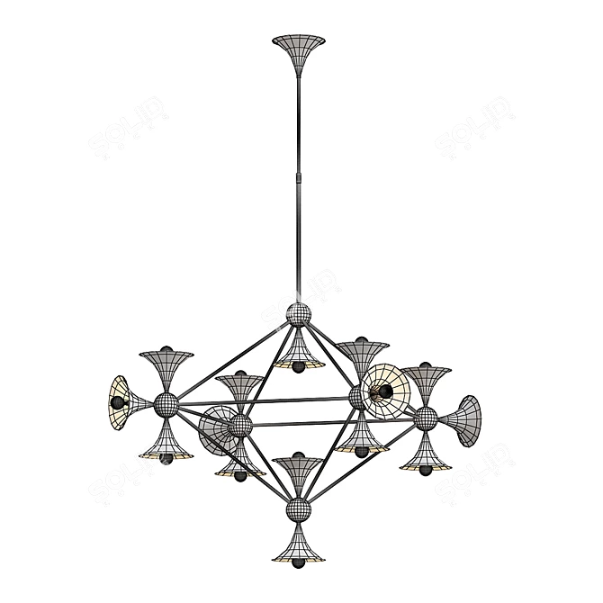 Sparkling Diamond Chandelier: Elegant & Iconic 3D model image 2