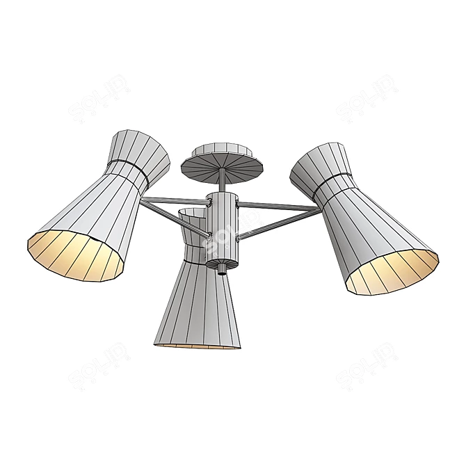 Laconica 3x Pendant Ceiling Chandelier 3D model image 2