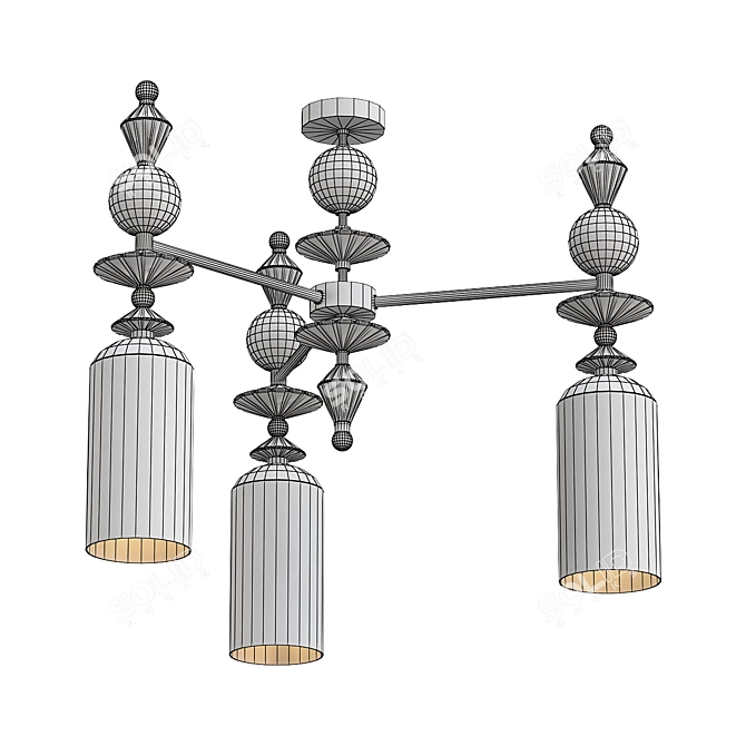 Modern Odeon Ceiling Chandelier 3D model image 2