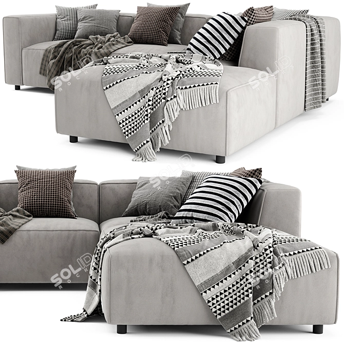  BoConcept Carmo Sectional Chaise - Stylish and Spacious Sofa 3D model image 3