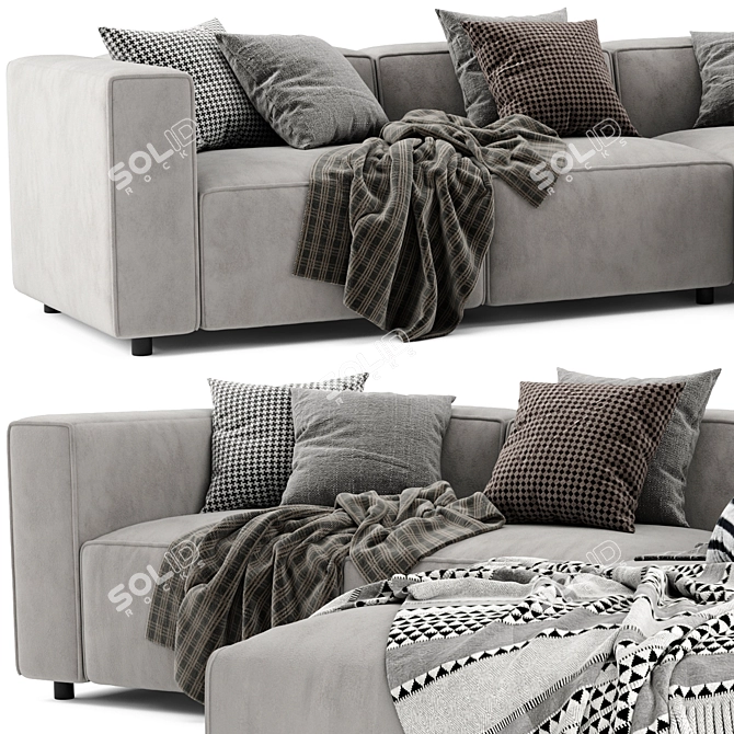  BoConcept Carmo Sectional Chaise - Stylish and Spacious Sofa 3D model image 4