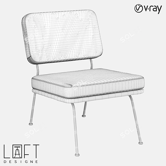 Metal Armchair: LoftDesign 3785 3D model image 2