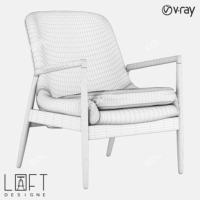 Modern Armchair in LoftDesigne 3816 3D model image 2