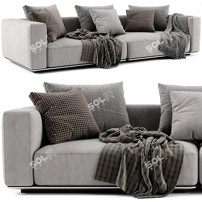 Flexform Grandemare 2-Seater Sofa: Luxury and Comfort 3D model image 1