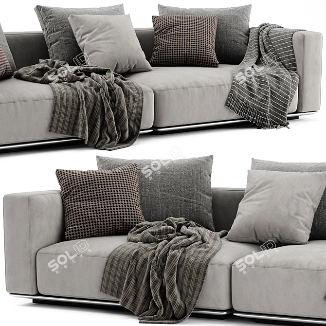 Flexform Grandemare 2-Seater Sofa: Luxury and Comfort 3D model image 2