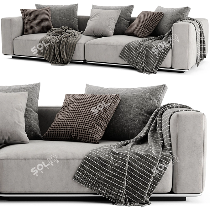 Flexform Grandemare 2-Seater Sofa: Luxury and Comfort 3D model image 3