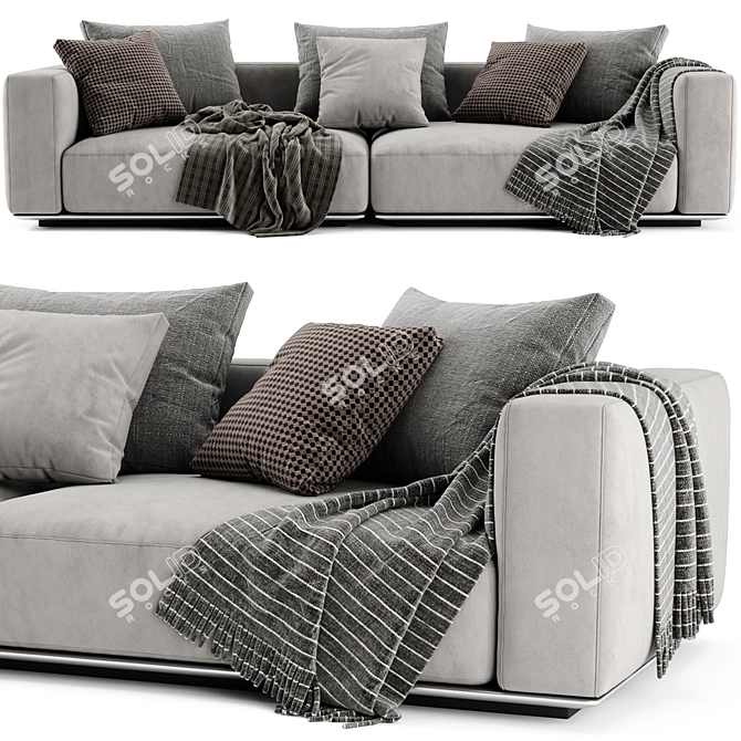 Flexform Grandemare 2-Seater Sofa: Luxury and Comfort 3D model image 4