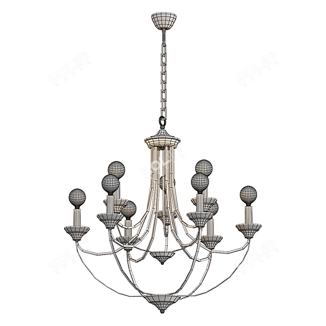 Modern EuroSvet Lazzaro Pendant Chandelier 3D model image 2