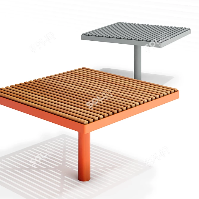 Sustainable Woodpix Park Benches 3D model image 3