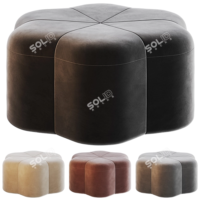 Luxury Flown Corner Design Pouffe 3D model image 1