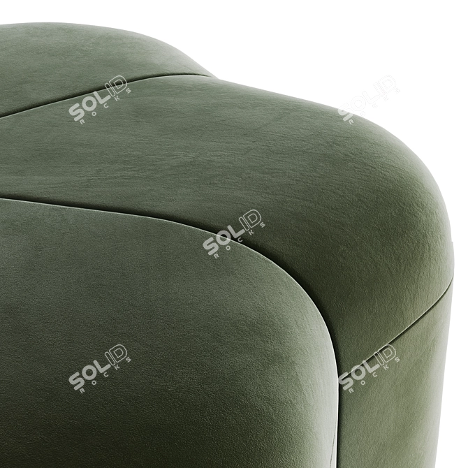 Luxury Flown Corner Design Pouffe 3D model image 3