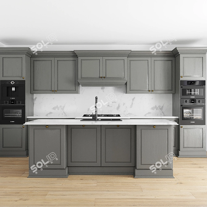 Timeless Kitchen Set: Classic Design 3D model image 2