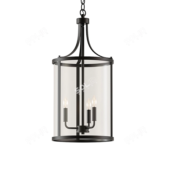 Aadhya 3-Light Lantern Chandelier 3D model image 1