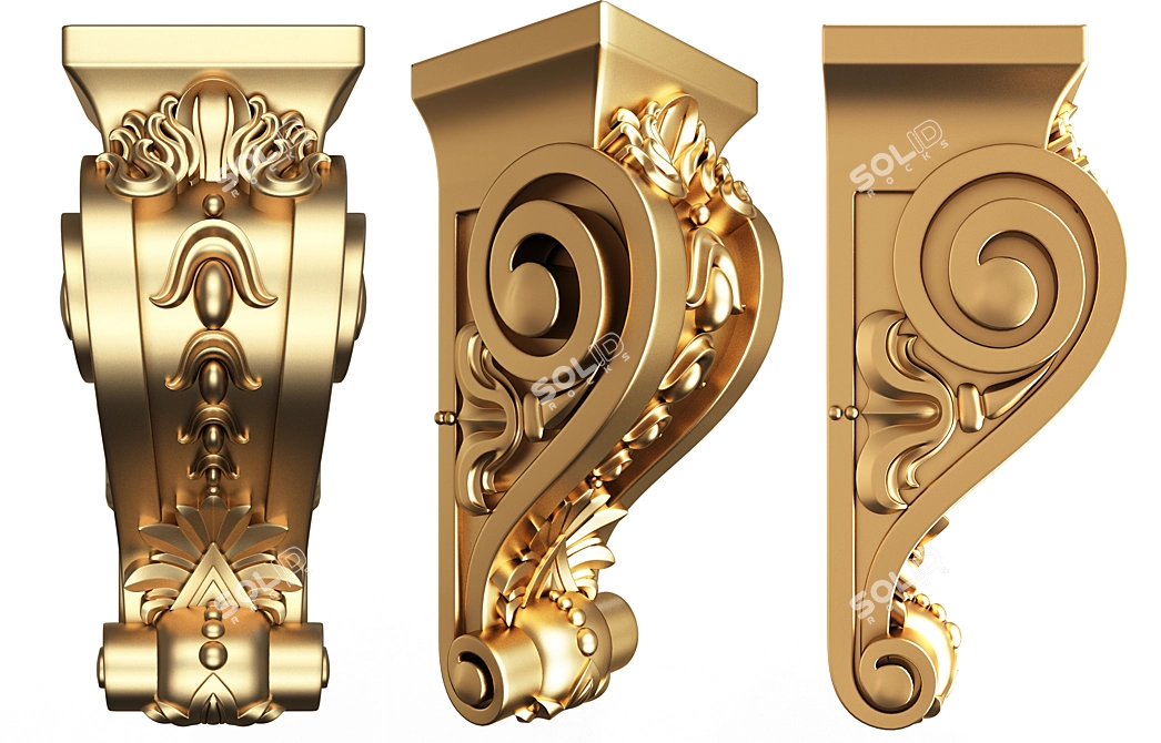 Elegant Carved Corbel: Exquisite 3D Model 3D model image 8