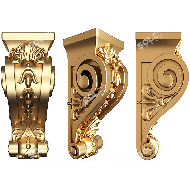 Elegant Carved Corbel: Exquisite 3D Model 3D model image 15