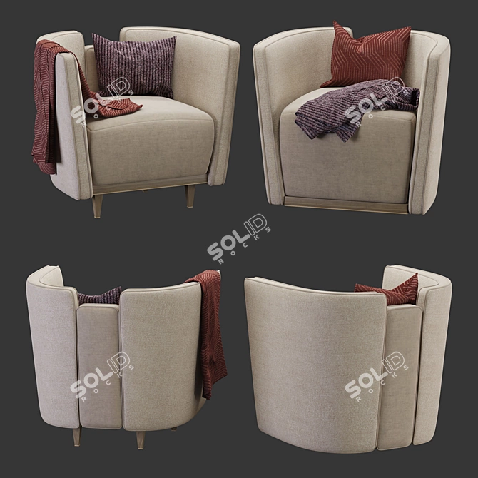 Frato Gstaad Armchair: Contemporary Elegance in 930x800x800mm 3D model image 1