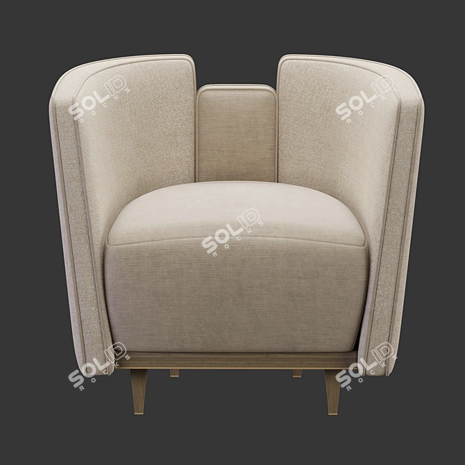 Frato Gstaad Armchair: Contemporary Elegance in 930x800x800mm 3D model image 4