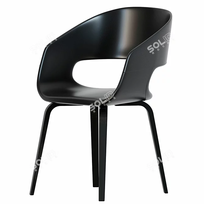 Sleek Black Nohr Dining Chairs 3D model image 2