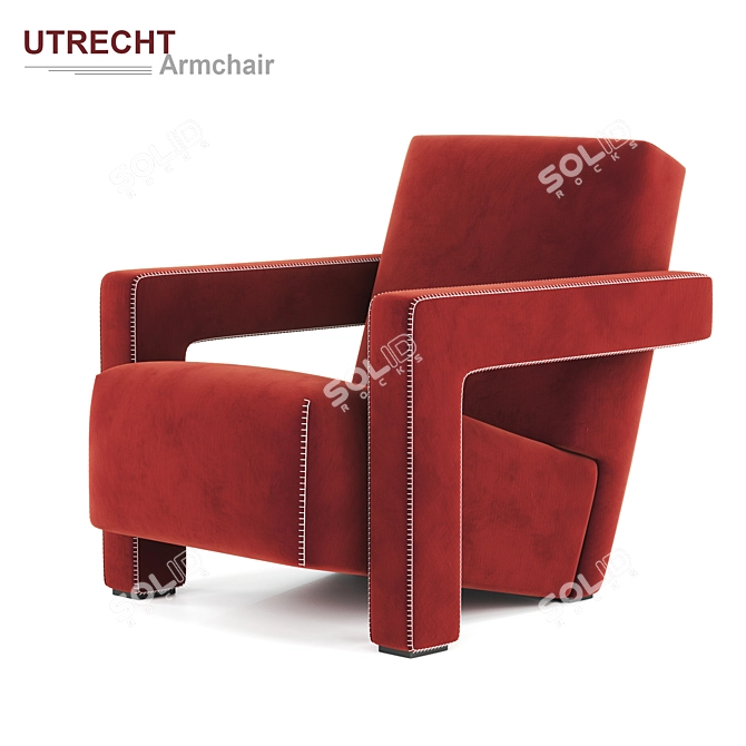 Contemporary Utrecht Armchair: Sleek Design by Cassina 3D model image 1