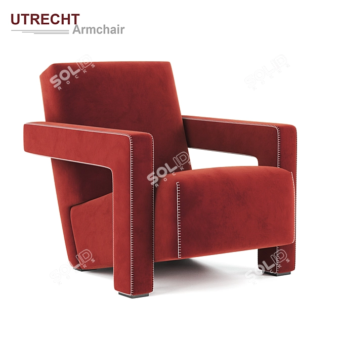 Contemporary Utrecht Armchair: Sleek Design by Cassina 3D model image 2