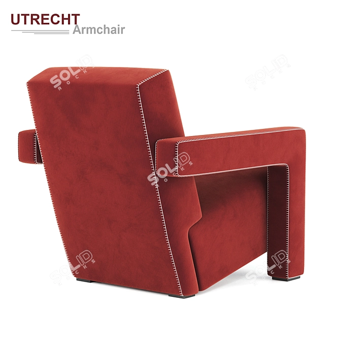 Contemporary Utrecht Armchair: Sleek Design by Cassina 3D model image 3