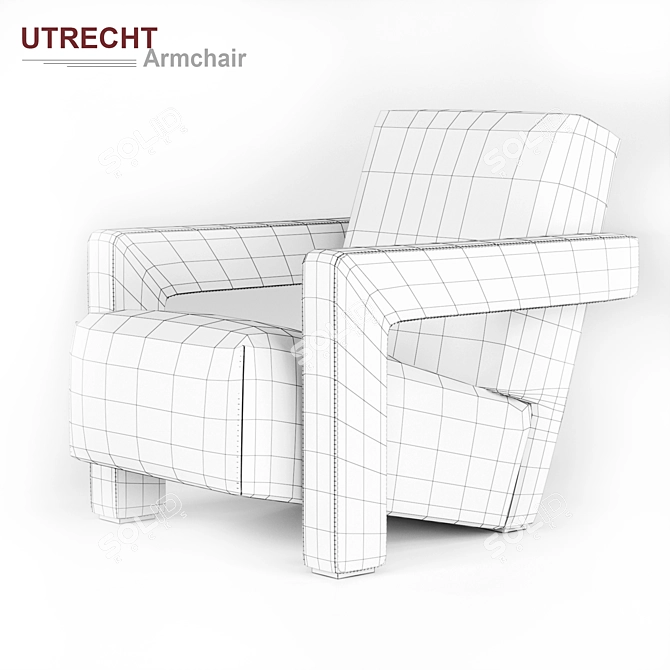Contemporary Utrecht Armchair: Sleek Design by Cassina 3D model image 6