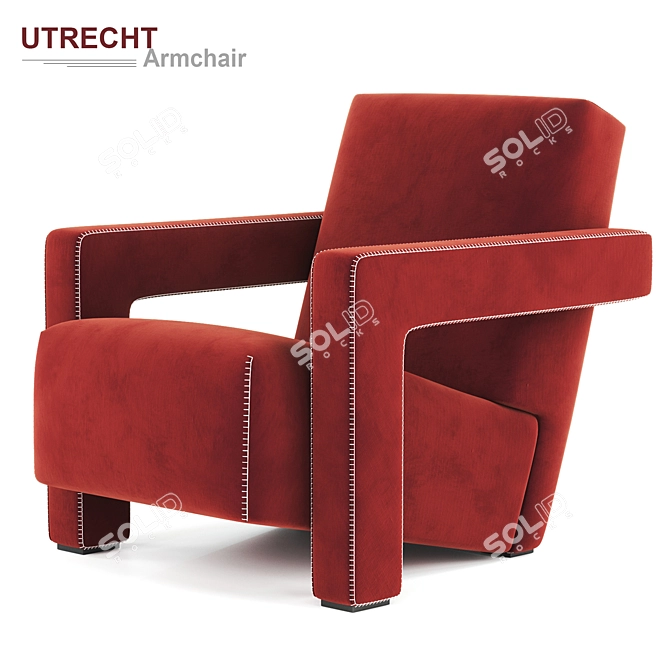 Contemporary Utrecht Armchair: Sleek Design by Cassina 3D model image 7