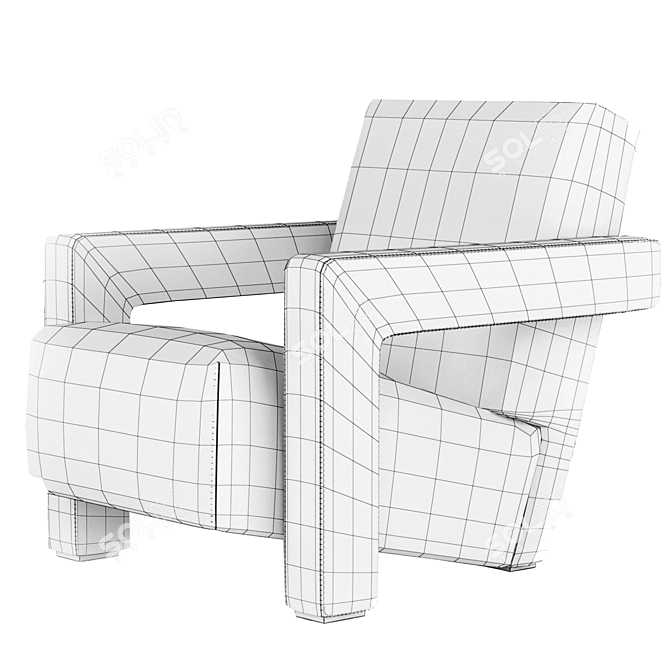 Contemporary Utrecht Armchair: Sleek Design by Cassina 3D model image 10