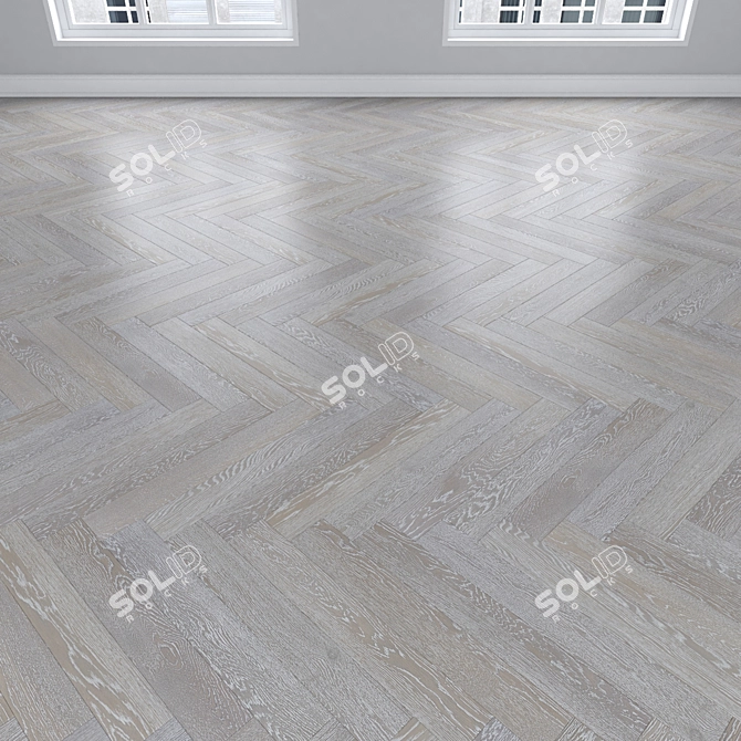 Oak Parquet Flooring: Linear, Chevron, Herringbone 3D model image 3