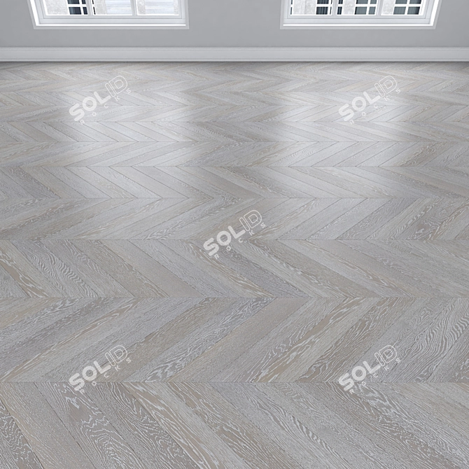 Oak Parquet Flooring: Linear, Chevron, Herringbone 3D model image 4