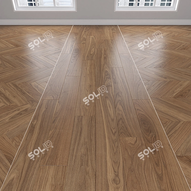 Premium Oak Parquet Flooring 3D model image 1