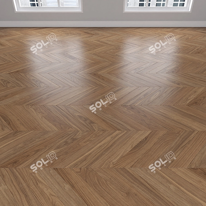 Premium Oak Parquet Flooring 3D model image 4