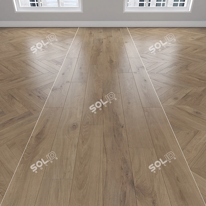 Oak Parquet Flooring Collection 3D model image 1