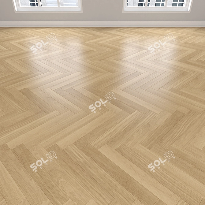 Premium Parquet Oak Flooring 3D model image 3
