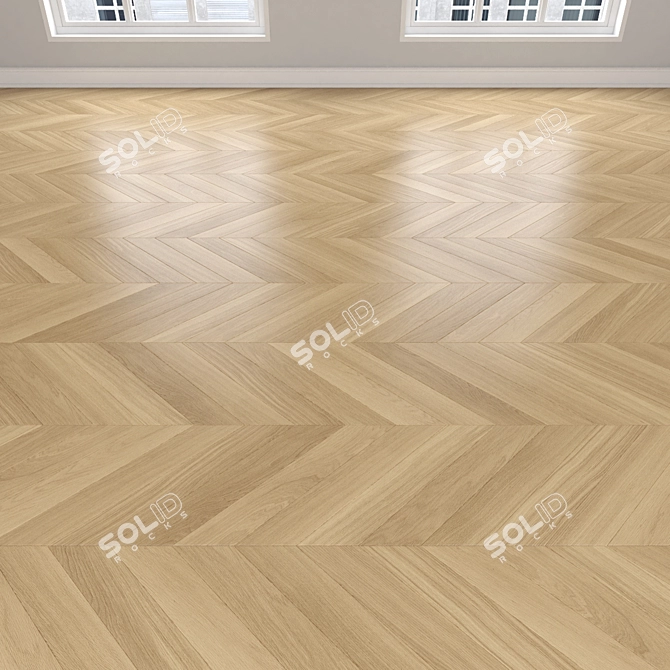 Premium Parquet Oak Flooring 3D model image 4