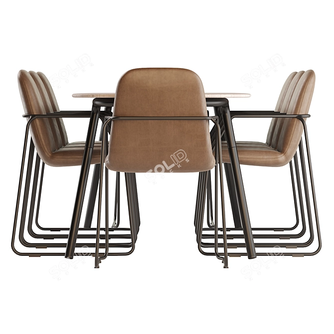 Modern Minus Manutti Table & Loop Chair Set 3D model image 4