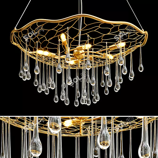 Elegant Hinkley Laguna Chandelier 3D model image 1